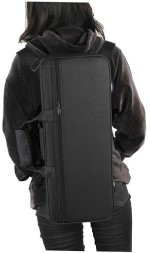 Trompeten Gigbag aus Oxford Gewebe Schwarz mit Schultergurten | Zwei Separate Reißverschlussfächer, Ergonomisches Design, Verschleißfest Verarbeitet, für Noten und Harmonika