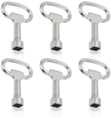 HUANR 6 Piezas Llave Cuadradillo, 13,5 × 8 × 8 mm Llaves de Válvula Cuadrada, Aleación de Zinc Radiador Ventilación Llaves, para Adaptación a Radiadores, Grifos