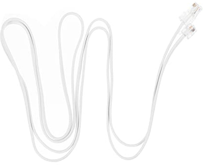 QUMIIRITY Cavo Di Rete Fissa a 4 Conduttori Rj11 a Connettore 8 Bianco, Collegamento Telefonico Con Connettori Standard Per Telefono Fisso, Fax e Modem, Prolunga Per Uso Domestico e Ufficio