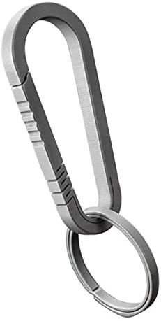 ROMISBABA Titanium Legierung Schlüsselanhänger für Männer Robuster Gürtelclip Outdoor Schlüsselring für Reisen Camping Radfahren und Aktivitäten