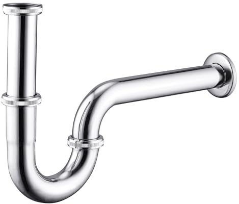 Basin Waste Trap P-Trap 1 1/4 x 31mm Height Adjustable Universal Deodorant Trap Chrome Odor Trap Adjustable Height & Outlet Plumbing Drain Tube for Bathroom Sink & Washbasin Chrome