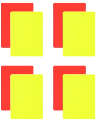 XICHENGSHIDAI Carta da arbitro di calcio, confezione da 4 carte da calcio rosse e gialle, kit di avvertimento per arbitro di calcio, pallavolo, rugby, baseball, partite