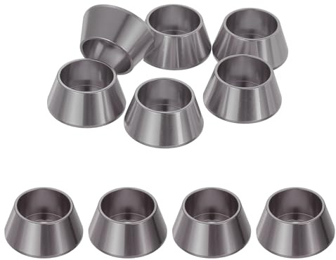 sourcing map Rondelle a tazza coniche M8, in alluminio anodizzato, per viti RC/FPV/PC/Drone/accessori meccanici, confezione da 10 (grigio titanio)