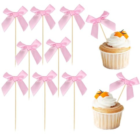 24 stycken tårtdekorationer, rosa rosetter, cupcake-toppar, sidenrosa, tårtdekoration, rosett, tårtdekoration, tårtdekoration, för barns födelsedag, bröllop, fest, bröllopsdag, tårtdekorationer
