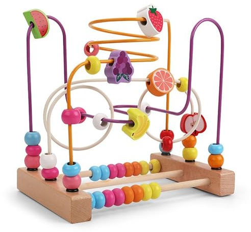 Bead Maze Activity, Wooden Roller Coaster Roller Toy, Reusable Educational Toys with Cartoon Designs, Educational and Early Childhood Toys for Preschoolers (Advanced)