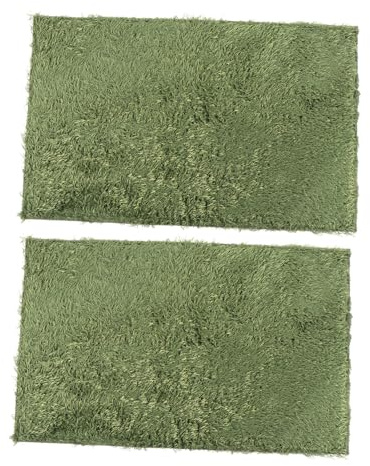 SEWACC 2pcs Reptile Habitat Mat with Simulation Moss Design Breathable Tortoise Carpet Liner for Terrarium Reusable Substrate Pad for Lizards Turtles Amphibians