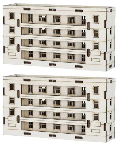 Healeved Lot de 2 Maisons Miniatures en Bois Brut Modèle Petite Maison sans Assemblage Décorations DIY pour Table de Sable Artisanat Créatif et Scènes Miniatures Taille Compacte pour