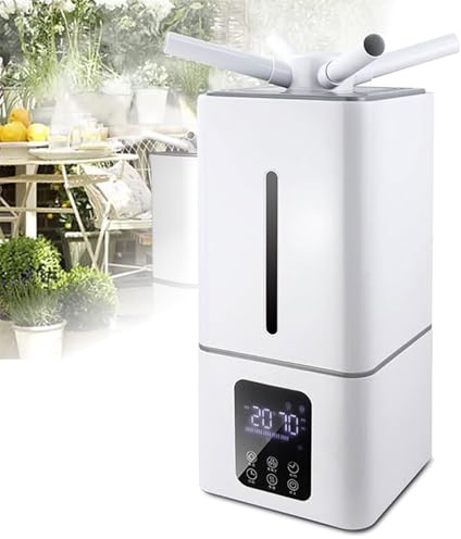 Humidificador Industrial Comercial, Difusor De Niebla Fría Comercial De 15 L con Ajuste De 3 Niveles Y Función De Temporizador, Humidificador De Aire Industrial De 1350 Ml/h(4 Heads,Smart Style)