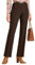 Chums Ladies Figure Flattering Trousers Fully Elasticated Comfort Pull-On Pants with Pintuck Stitch Chocolate 20