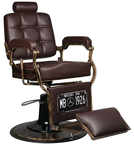 Activeshp Boss Friseurstuhl Friseursessel Barberstuhl Bedienungsstuhl Friseureinrichtung Braun | 360 Grad drehbar | höhenverstellbar mit hydraulikpumpen |