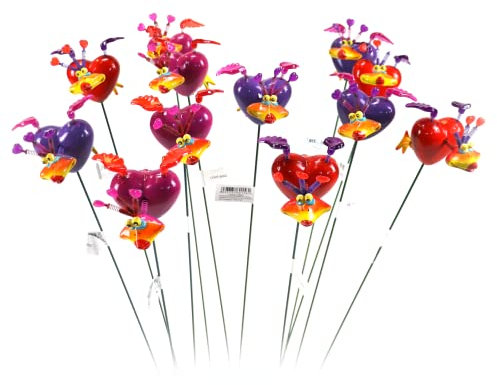 Exhart Love Bird - Pali da giardino per uccelli, confezione da 12