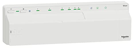 Schneider Electric Verteilerleiste Fußbodenheizung, CCTFR6600 | Wiser Smart Home, zum Heizen/Kühlen, Steuerung manuell oder per App