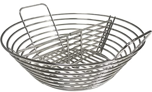Kamado Joe Classic - Cesta de fuego de carbón vegetal con divisor para cenizas de parrilla de acero inoxidable, se adapta a accesorios de huevos verdes grandes de 18 pulgadas, repuesto de cesta