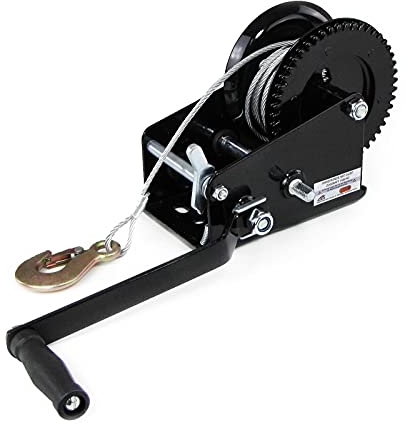 Handseilwinde,Lightakai 1500 kg 10 M Profi Handwinde mit Drahtseil Schwere Gegenstände Ohne Großen Kraftaufwand zu Ziehen/Bewegen für Anhänger LKW PKW,Schwarz