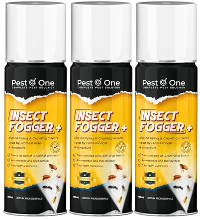 Insect Fogger for Fleas Bed Bug, Flies, Moths Bomb Fogger kill all One shot insects killer aerosol Insecto Pro Formula 150ml (Pack of 3) – HSE 11045