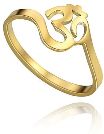 SIPURIS Lotus Om Ohm Aum Symbol Ring Yoga Om Entspannungsring Versprechen Ringe Blume des Lebens filigraner Band Fingerring Spiritueller Schmuck Geschenke für Damen Herren