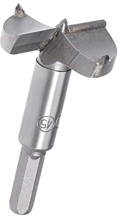 TA-VIGOR Forstner Drill Bit 45mm, Tungsten Carbide Wood Hole Saw Auger Opener for Woodworking Hinge Hole Drilling Boring Bit Cutter Gray
