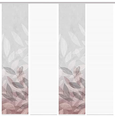 Vision S 80769 | ABBE Schiebegardine, halb-transparent, Bambus-Optik, 260x60 cm, Farbe:Bordeaux, Größe:260 x 60 cm, Anzahl:4X
