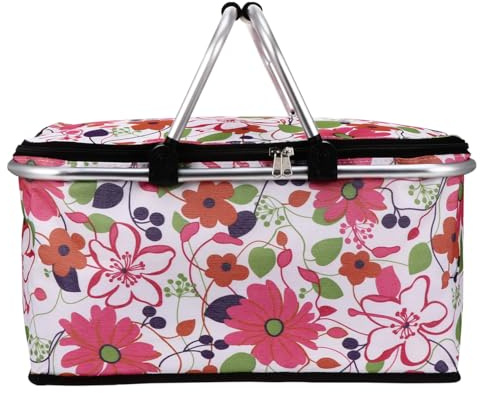 OUNONA Faltbarer Isolierbeutel Groß 47X47X47Cm wasserdichte Picknicktasche Mit Aluminiumrahmen Isolierte Lunchbag Für Arbeit Schule Und Outdoor Picknick