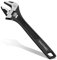 HAUTMEC Large Adjustable Spanner Wrench 300mm(12in) Adjustable Wrench Wide Jaw Black Oxide Wrenches Drop-Forged CR-V Steel Metric & SAE Scales Perfect for Home Garage Workshop and DIY HT0375