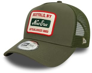 New Era NE Patch Trucker Adjustable Cap NE Logo Khaki, Size:OneSize