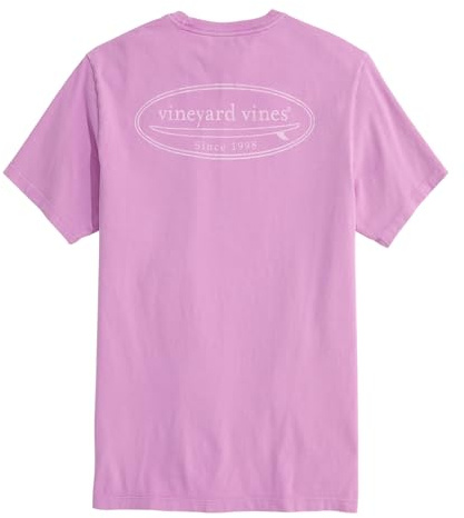 Vineyard Vines Men's Drift Dye Outlined Surf Logo Short-Sleeve Pocket Tee, Black Raspberry, XS
