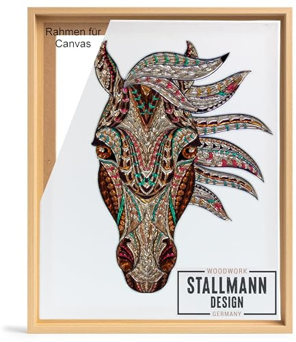 Stallmann Design Cadre à joints d'ombrage pour toiles sur châssis - Couleur hêtre - Dimensions : 80 x 100 cm - Cadre sans verre et paroi arrière - Avec accessoires de montage