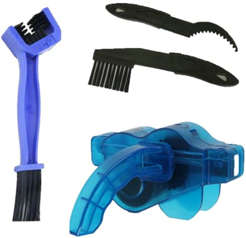 keynoyin Fahrradkettenreiniger, Mountainbike-Teile, Wartungswerkzeug, blaue Bürste + Kettenscheibe