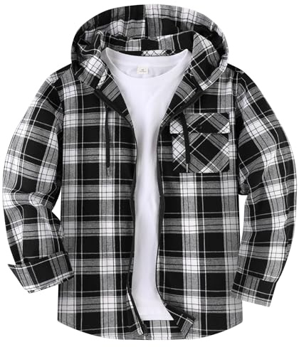 SwissWell Camisas Franela para Hombre Camisas a Cuadros con Capucha Camisa de Manga Larga Chaqueta Camisa de Leñador para Trabajo Senderismo Camping
