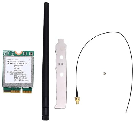 CHEOTIME Tarjeta de Red inalámbrica, Tarjeta Neta NGFF M.2 WiFi con Bluetooth 5.2, Tarjeta WiFi Gaming 4200Mbps Adaptador de Banda Tri para la Ventana 10 11 Laptop