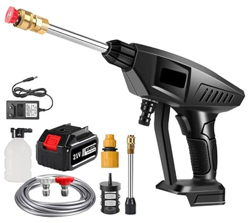 Limpiador de alta presión a batería, 60 bar, limpiador de alta presión inalámbrico, pistola de alta presión, 3000 mAh, limpiador de alta presión, portátil (30000 mAh)