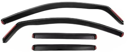 4 pcs Déflecteurs de Vent Pluie d'air Noir Fumé Transparent pour Vitres Latérales Avant et Arrière Voiture Compatible avec Renault Clio 4 IV 2012-2019