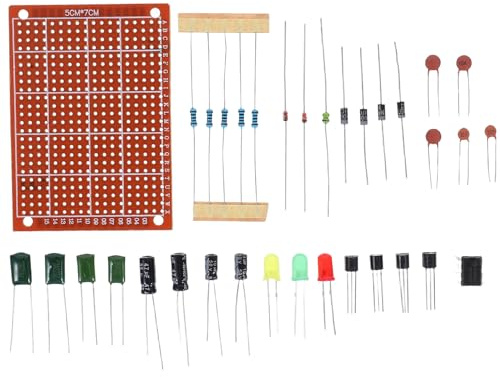 DEARMAMY Kit Completo de Soldadura Electrónica Placa de y Componentes Smd para Principiantes Material Plástico Marrón, Durabilidad para Entrenamiento y Enseñanza de Habilidades