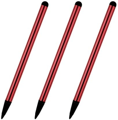 Leloco 3 Stück 2 in 1 Universelles kapazitives Tablet Touchscreen-Stift, Tablet Stift für Alle Tablets kompatibel mit Allen kapazitiven Touchscreen-Geräten, Handy (Rot)