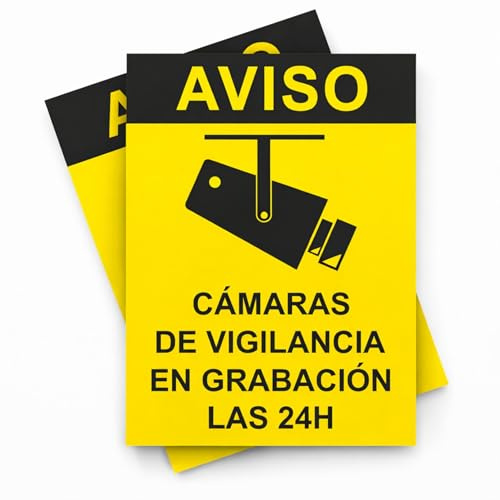 Cartel de 18x25 cm PVC 2mm Señal de Seguridad Industrial y Uso de EPIS (Camara grabando)
