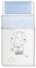 Pirulos Saco Nórdico Globo Azul + Funda de Almohada + Sabana Bajera de Maxicuna 70x140