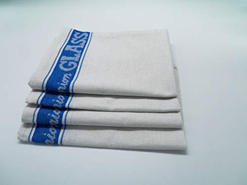 Glas-Tuch / Leinen-Glas-Tuch 4 X Blue Glass Cloth