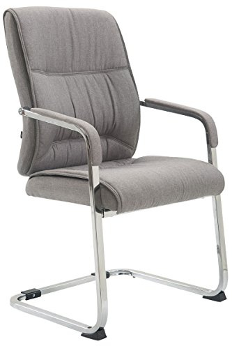 CLP Silla De Conferencia Anubis En Tela I Silla De Reunion En Estilo Cantiléver I Silla De Oficina Sin Ruedas & con Base De Metal Color:Gris