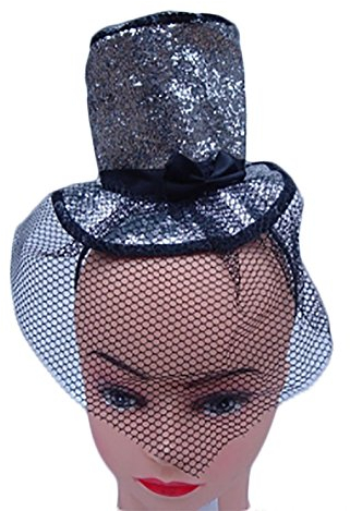 Fascinator-Hut für Damen, mit Haarreif, für Junggesellinnenabschied, silber, Einheitsgröße