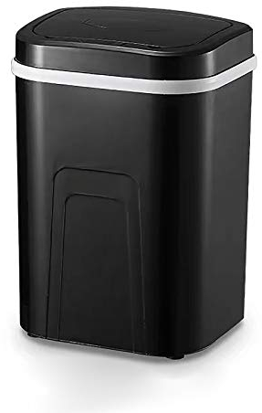 TOP-MAX Automatic Opening Waste Bin, Rectangular Design With Built in Hands Free Sensor, Touchless Kitchen Waste Dustbin, 265mmx360mm, 15L, Black