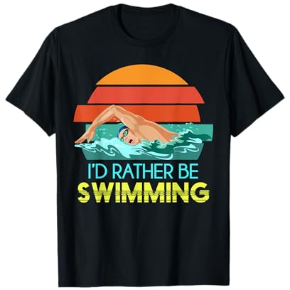 Retro Deportista Natación Deporte Acuático Nadar Nadador Camiseta