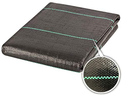 Weed Control Membrane Lined Woven Landscape Fabric Landscape Ground Cover Sheet for Garden & Driveway Use Weed Management Cloth Parks Houses Caravan Park 100gsm Black (1m x 2m)