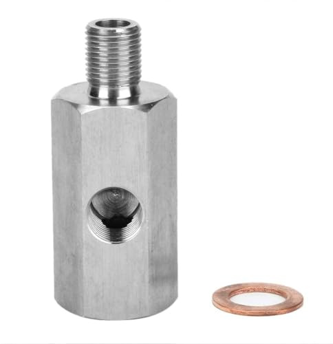 Yosoo Öldruck Adapter T-Stück, 1/8 NPT Edelstahl | Manometer BSPP BSP Stecker Buchse, Universal, Messing