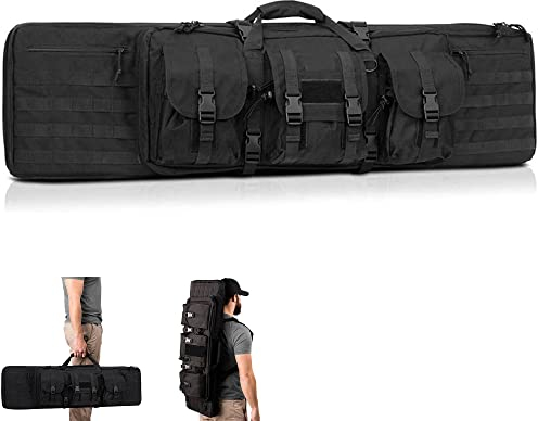 Weiche Waffenkoffer für Langwaffen, Futteral Langwaffen Langwaffenkoffer Gewehrkoffer, Multifunktionaler Taktischer Waffenkoffer AngelausrüStung Tasche Waffenkoffer mit Schultergurt-Black|| 140cm