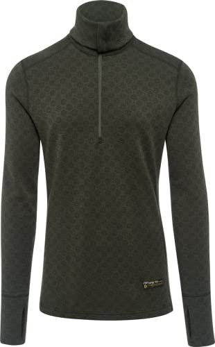 Thermowave sous Vetement Thermique Homme Laine Merinos - Maillot De Corps Homme - T-Shirt Merinos - avec Demi-Fermeture éclair, Extra Chaude Super Doux 220 GSM à Séchage Rapide, XL