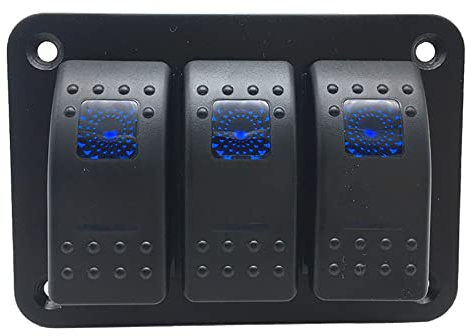 Riloer 3/4/5/6/8 Tableau de commutation de gang, Panneau de commutateur ROCKER DC12V / 24V 240W, Auto RV Yacht Modified 12-24V Universal-Aluminim-Panel Switch