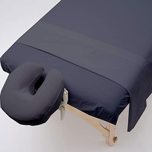 Massageliegen-Set, Mikrofaser, 3-teiliges Massage-Bettlaken-Set, ultraleicht, Premium-Gesichts-Bettbezug, knitterfrei, inklusive Bettlaken, Spannbetttuch mit Gesichts-Wiege-Bezug (Dunkelgrau)