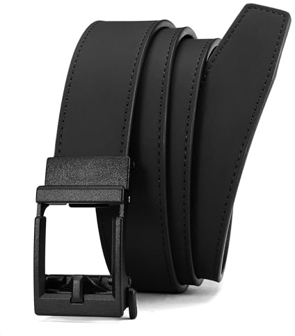 CHAOREN Automatik Gürtel Herren, Gürtel Herren Leder Ratsche für Business Lässig Anzug 35mm ohne Löcher Ledergürtel