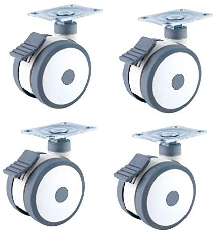 Ruota universale durevole Ruota piroettante in gomma,Rotelle piroettanti con freni,Rotelle di ricambio,Rotazione universale a 360 gradi,Super silenziosa,Per apparecchiature mediche