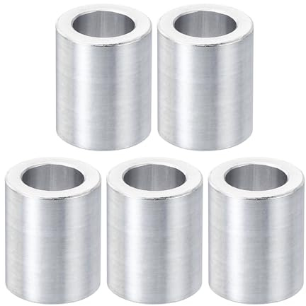 PATIKIL Entretoises en Aluminium M10, 5pcs Entretoise Métallique à Vis Ronde, Rondelle Plate pour Vis Tige Filetée Écrous Boulons Gonds de Porte, 10.2mm ID x 16mm OD x 20mm Hauteur